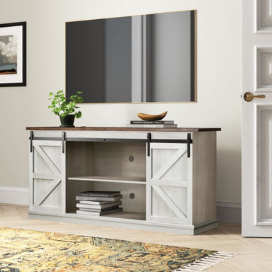 Hartin 58''W TV Stand with Sliding Barn Doors for TVs up to 65"
