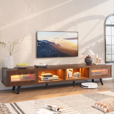 Mercer41 Kruszewski 70" Modern TV Stand, LED Media Console With Cable Management & Reviews | Wayfair