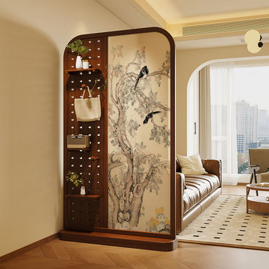 Walnut Entryway Screen Divider