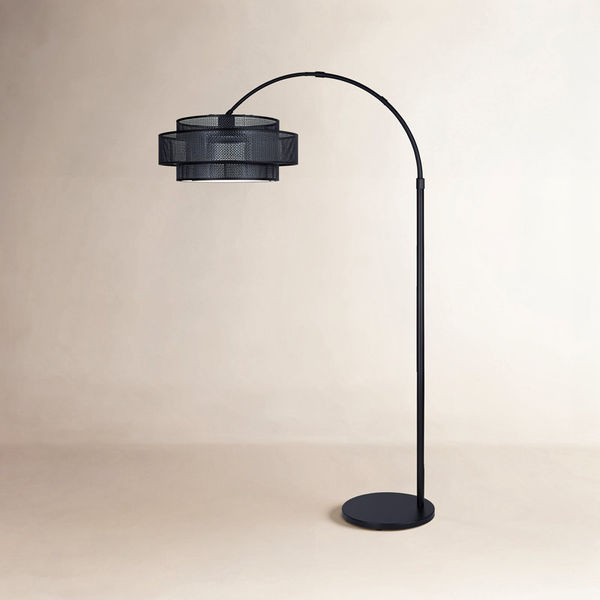 Romola 82 In. Floor Lamp With Rattan Shade And 3 Way Switch