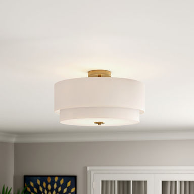 Amia Linen Semi Flush Mount