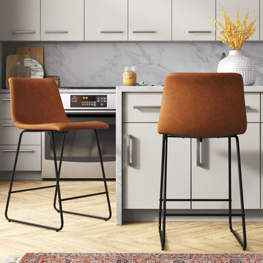 Liekele Upholstered Counter Height Modern Dining Stools by Flash Furniture (Set of 2)