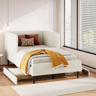 Latitude Run® Daybed With Headboard, Cream & Reviews | Wayfair