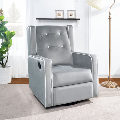 Parkhur 29" Wide Upholstered Manual Swivel Glider Rocker Recliner Nursery Chair