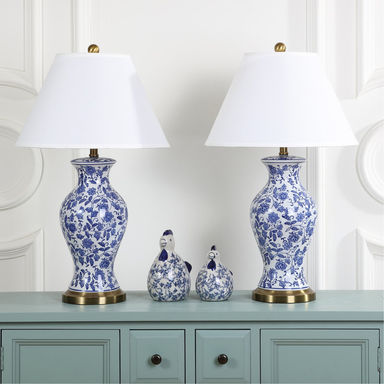 Amelie Floral 29" Table Lamp Set