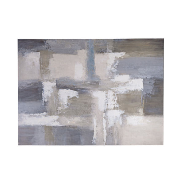 Bexar Abstract Canvas Wall Art by Katherine Noble in Muted Tones 70x96