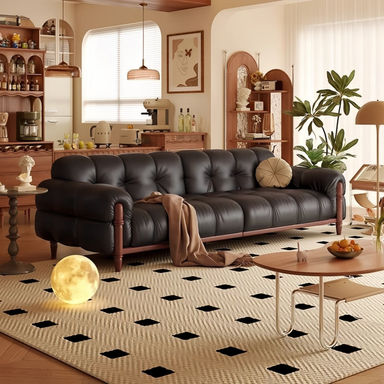 86.61'' Faux Leather Sofa