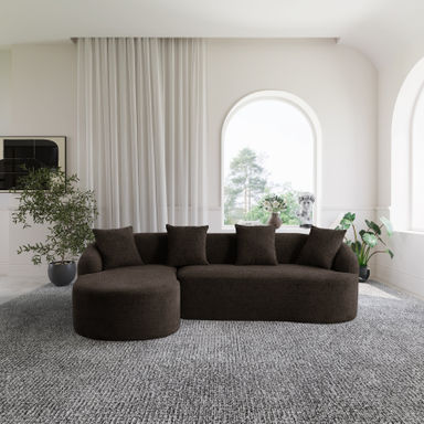 Wrought Studio™ 2-piece L-shaped Sectional Sofa With Curved Design And Left-facing Chaise | Wayfair