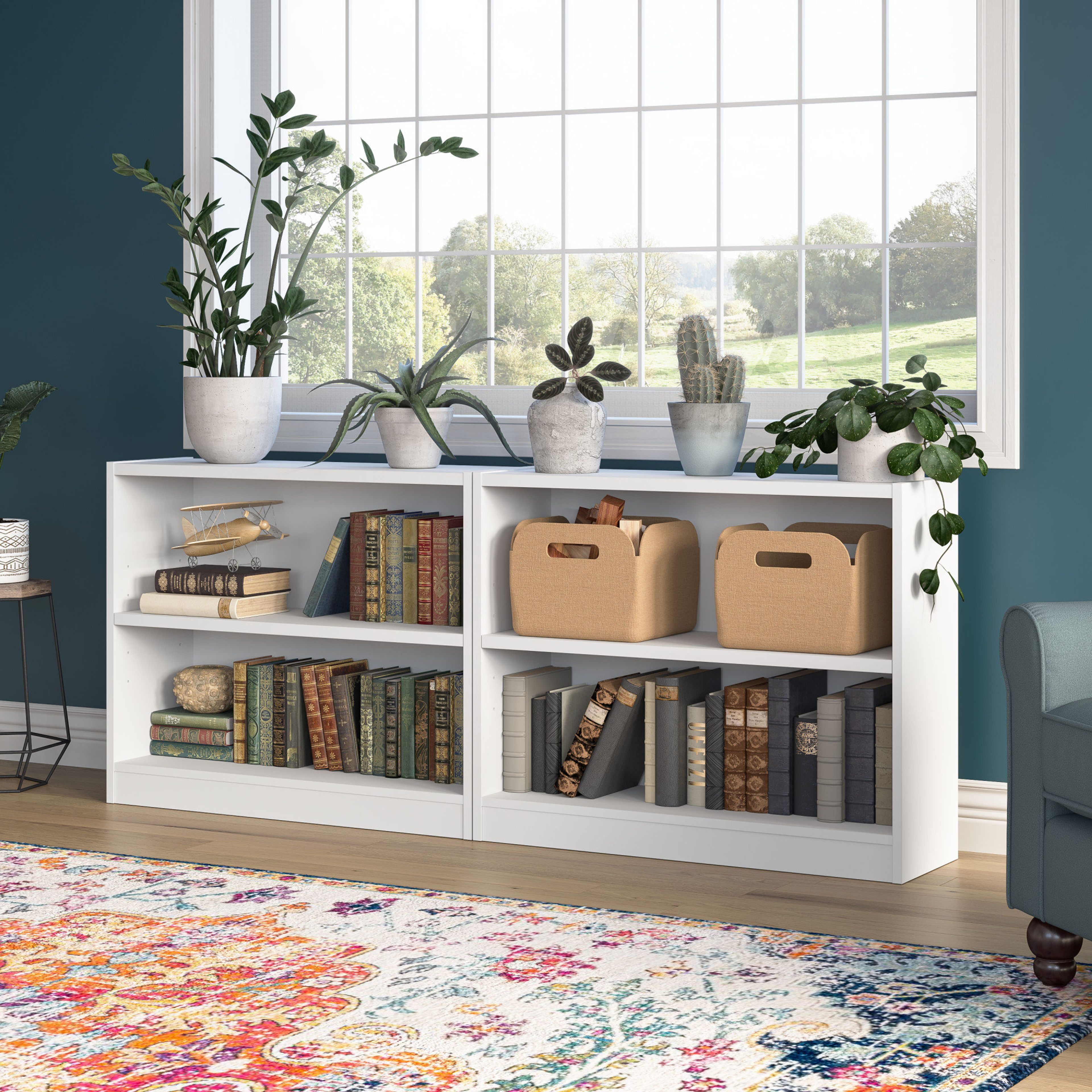 Inbox Zero Paulica 2-Shelf Bookcase Set of 2 - Wayfair