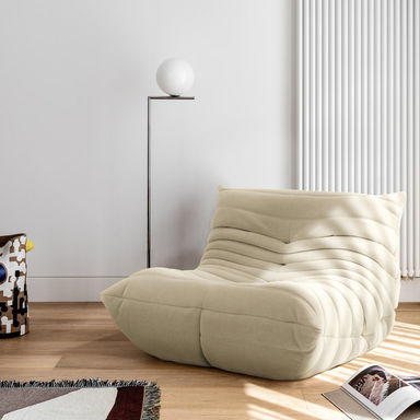 Danial Armless Bean Bag Chair, Mid Century Foam Chair