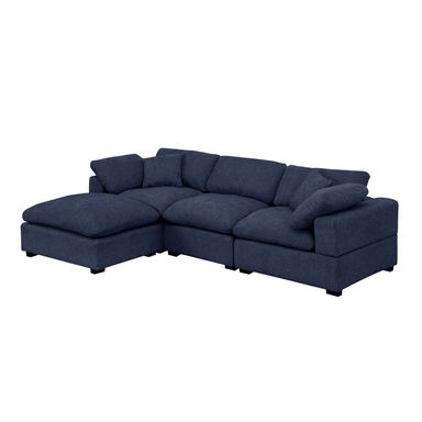 Caylob 4 - Piece Upholstered Chenille L Shaped Couch With Reversible Ottoman