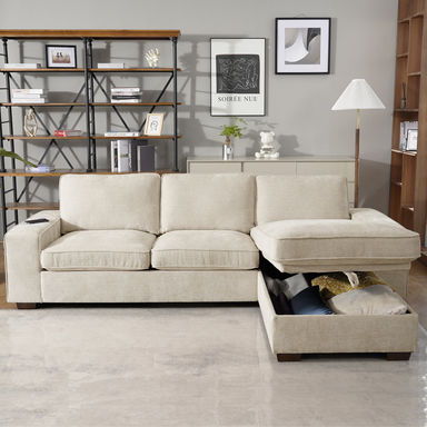 Jossilynn L-Shape Convertible Sectional Couches Sofas with Storage Chaise
