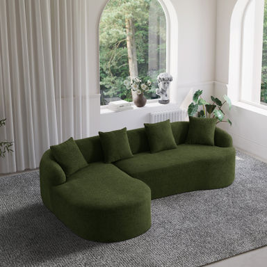 Wrought Studio™ 2-piece L-shaped Sectional Sofa With Curved Design And Left-facing Chaise | Wayfair