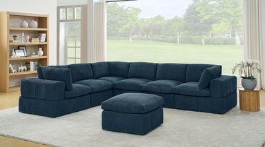 Amy-Grace 7 - Piece Corduroy Sectional