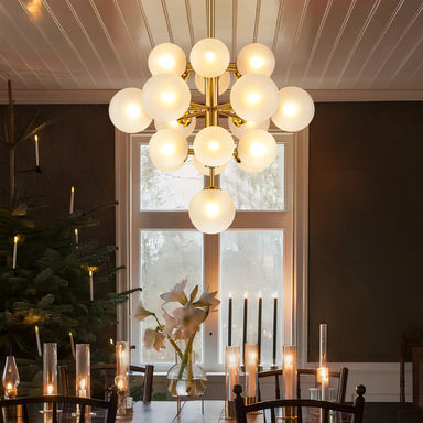 Scituate 19 - Light Dimmable Tiered Modern Glass Bubble Chandelier