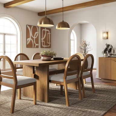 Solid Wood Modern Dining Table For 6
