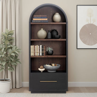 Marlow Wood Bookcase Wth File Drawer