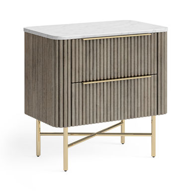 Canora Grey Bindvasini Fluted 2 Drawer Bedside Table | Wayfair.ie