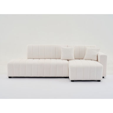 Nargis Lamb Wool Sectional Sofa With Chaise