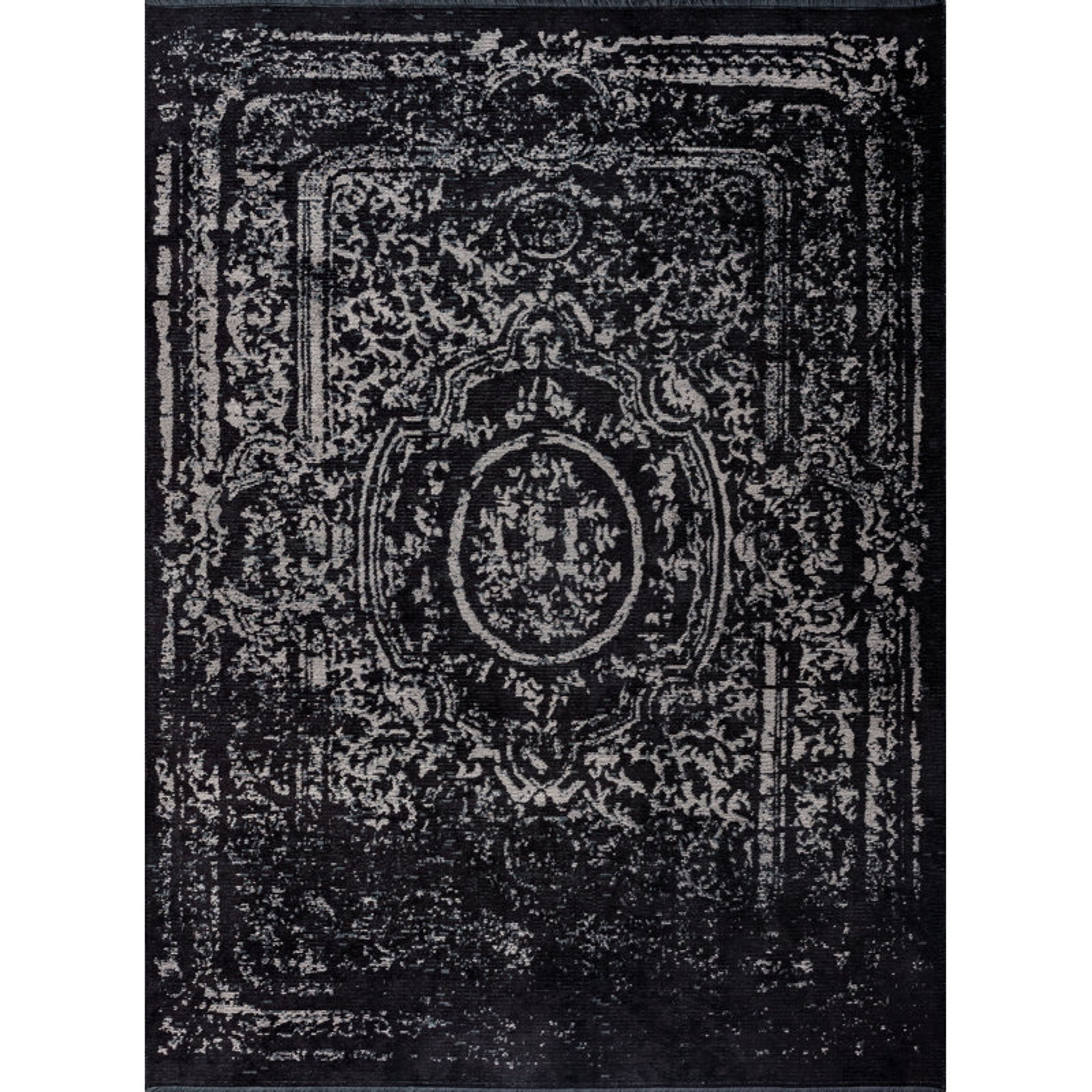 Luxury Black Gray Oriental Area Rug 7'10" x 11'2" Rapture