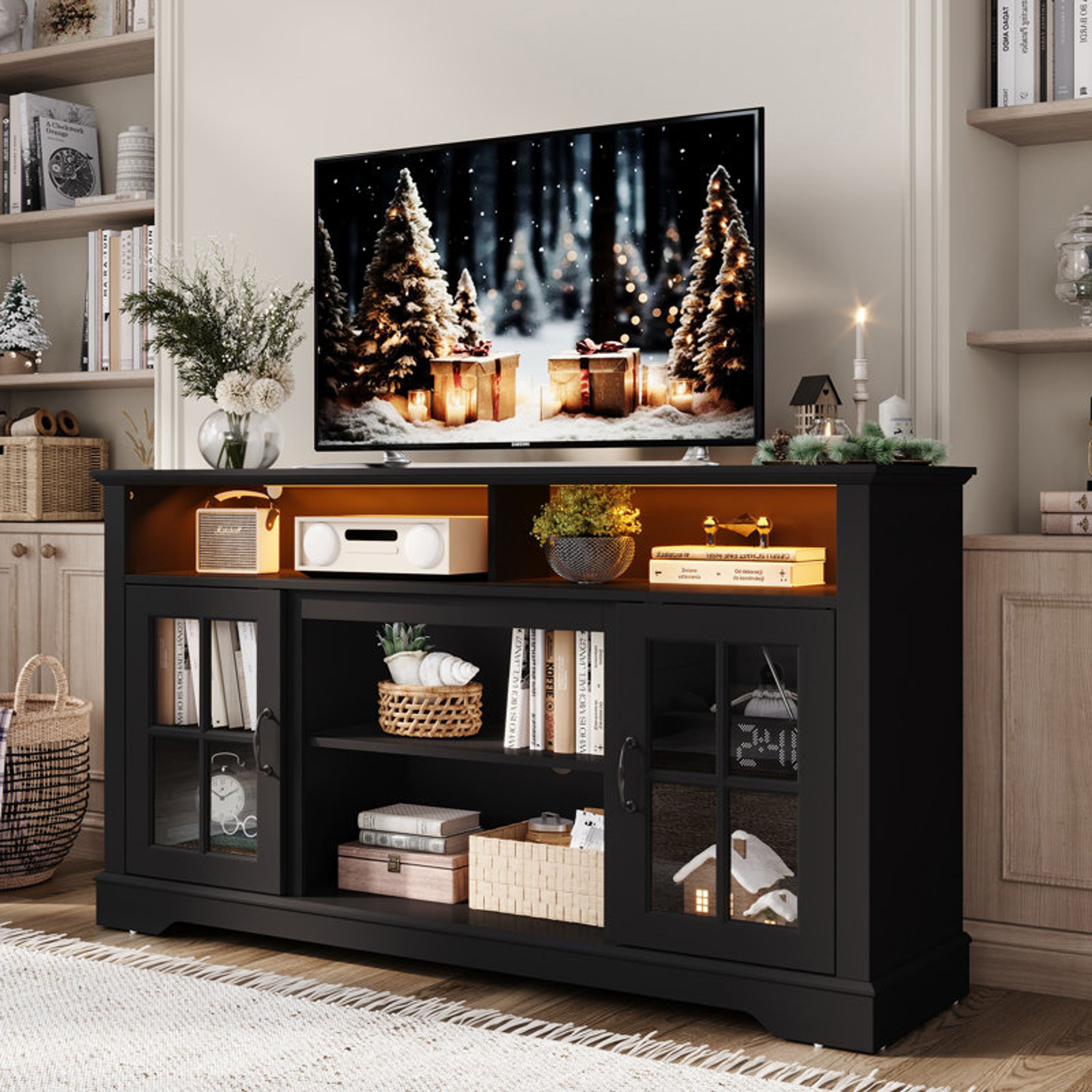 Bui Modern Glass TV Stand for TVs Up to 65"