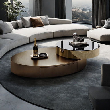 Light luxury modern revolving coffee table