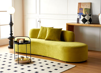 Ebern Designs 90.2'' Wide half moon design sofa & Reviews | Wayfair