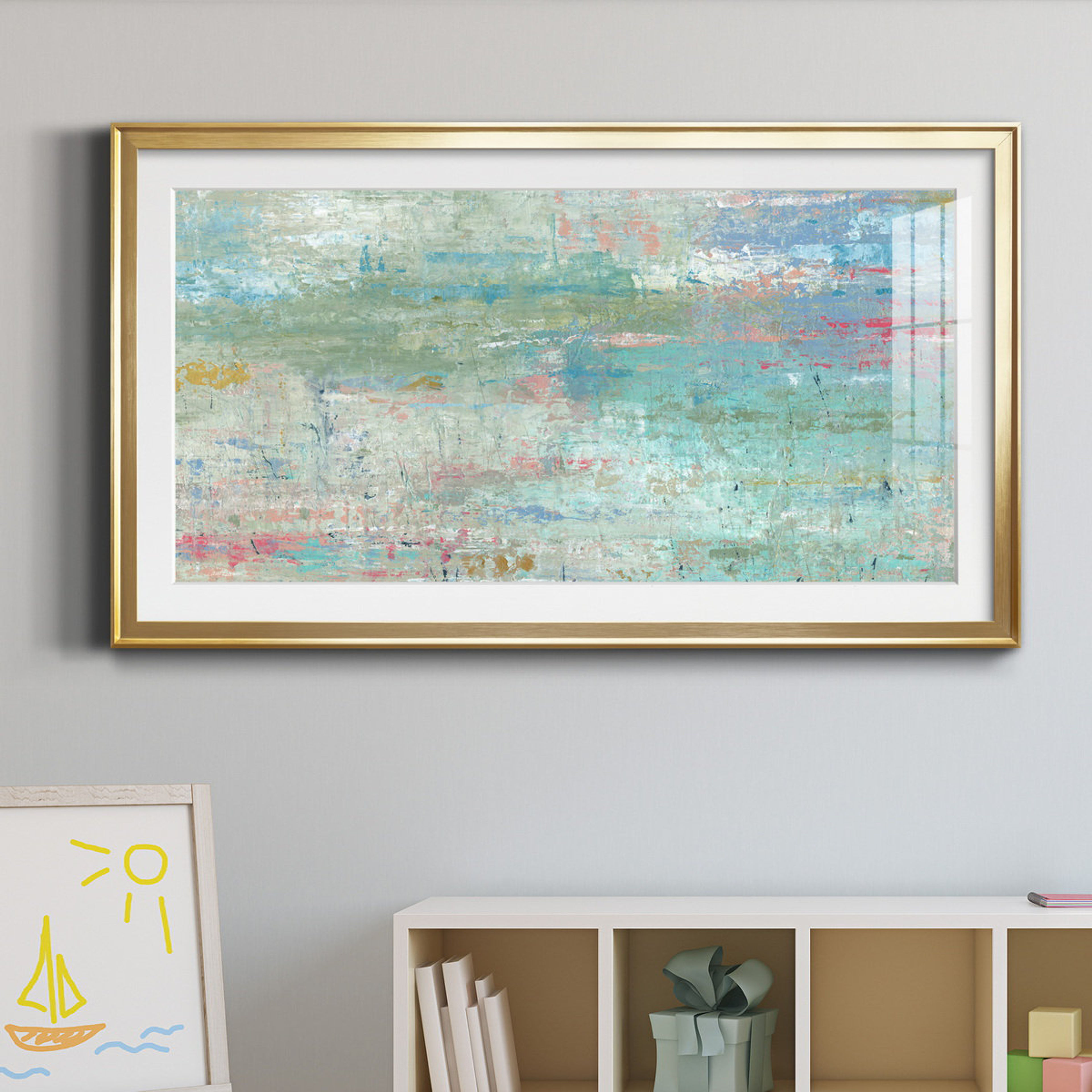 Pastel Watergarden Premium Framed Art Print - Ready to Hang