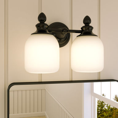 Dimmable Bathroom Vanity Light with Frosted Glass Shade