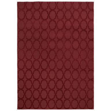 Togut Geometric Tufted Chili Red Area Rug