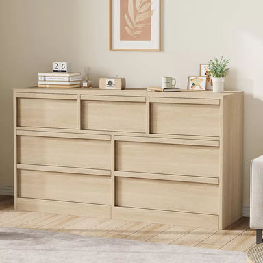 Whizmax 7 Drawer Dresser For Bedroom, Modern Double Dresser Organizer With Storage, Wooden Chest Of Drawers For Bedroom