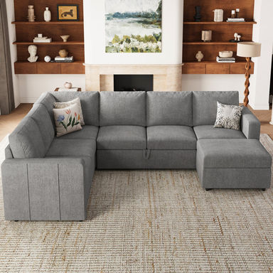 Belffin Livingroom Large Pull Out Sofa Bed Sleeper U Shaped Modular Sectional Sofa Corner Sofa With Storage Ottoman & Reviews | Wayfair