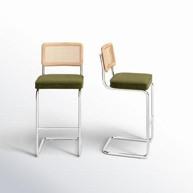 AllModern Walsh Velvet Bar & Counter Stool & Reviews | Wayfair