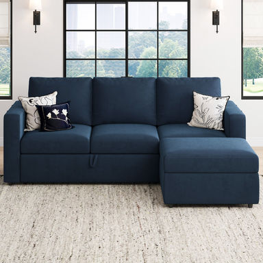 L Shaped Sofa Pull Out Sofa Bed Convertible Modular Sectional Couch Sleeper For Apartment