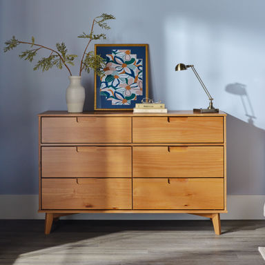 Yarber 6 Drawer Solid Wood Double Dresser
