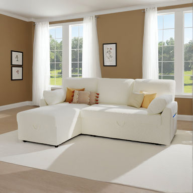 Wade Logan® Baerl 84" Sherpa Sofa Bed & Reviews | Wayfair