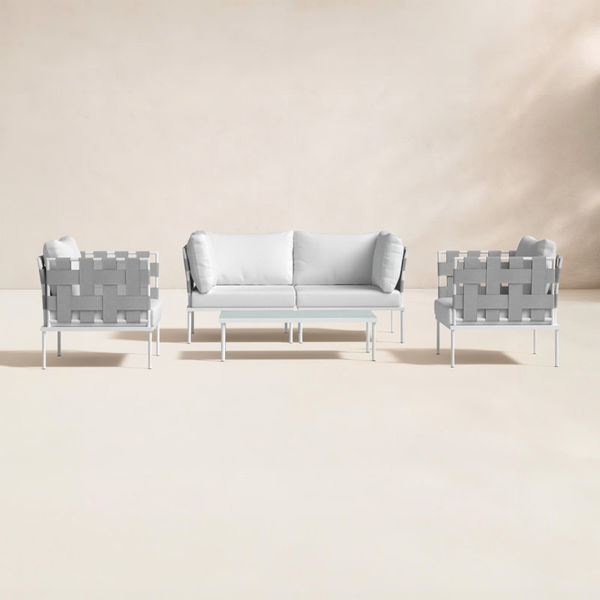 Modway Harmony 5 Piece Outdoor Patio Aluminum Sectional Sofa Set