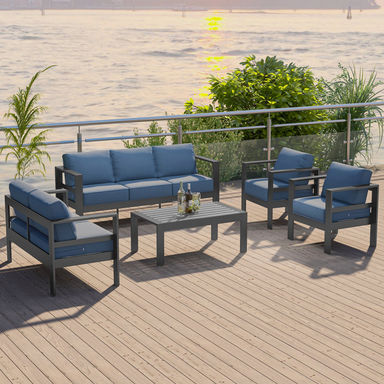 Tempie 7 - Person Outdoor Seating Group with Cushions
