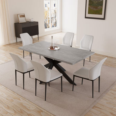 Geigle Extendable Table Set for Kitchen Dining Room Table, Home Furniture(1Table, 6Chairs)