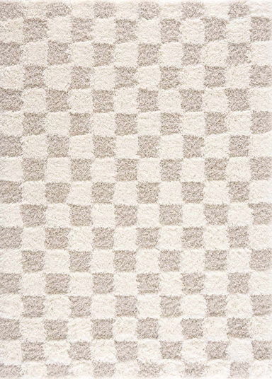 Atira Light Brown Checkered Area Rug – Boutique Rugs