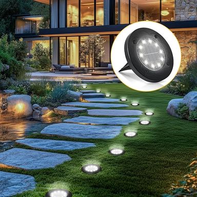 Brightown Solar Lights Outdoor Waterproof, 12 Packs LED In-Ground Lights Outdoor Solar Lights for Yard Patio Garden Lawn Deck Outside Pathway Walkway Sidewalk, White - Amazon.com