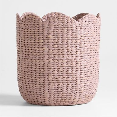Bloom Lilac Woven Large Floor Storage Bin + Reviews | Crate & Kids
