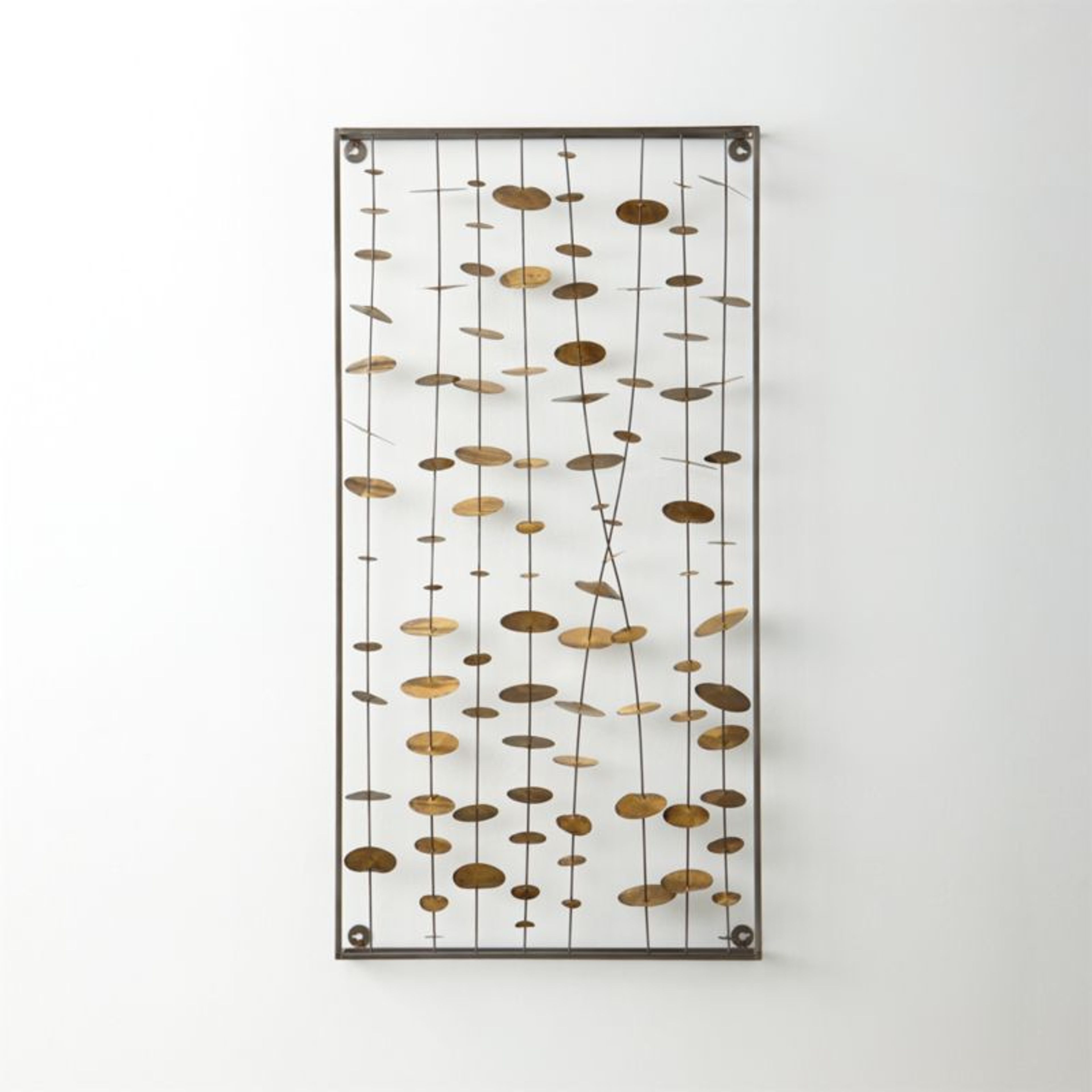 Chimes Metal Wall Art Sculpture 23.5x46" Iron Brass Decor