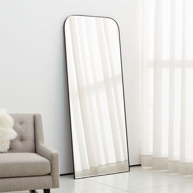 Edge Black Arch Floor Mirror 32"x76" + Reviews | Crate & Barrel