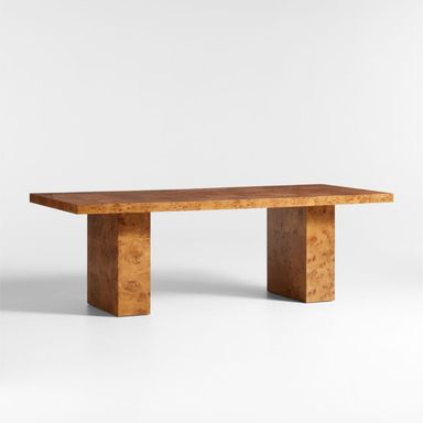 Ambrose 92" Mappa Burl Wood Dining Table + Reviews | Crate & Barrel