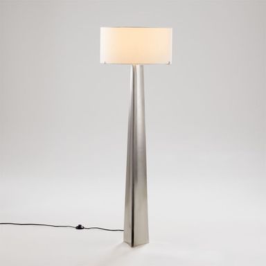 Isla Pewter Triangle Floor Lamp 61" + Reviews | Crate & Barrel