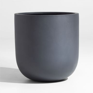 Junio Large Dark Grey Planter 22.25" + Reviews | Crate & Barrel
