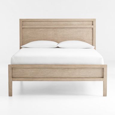 Keane Weathered Natural Solid Wood Queen Bed + Reviews | Crate & Barrel