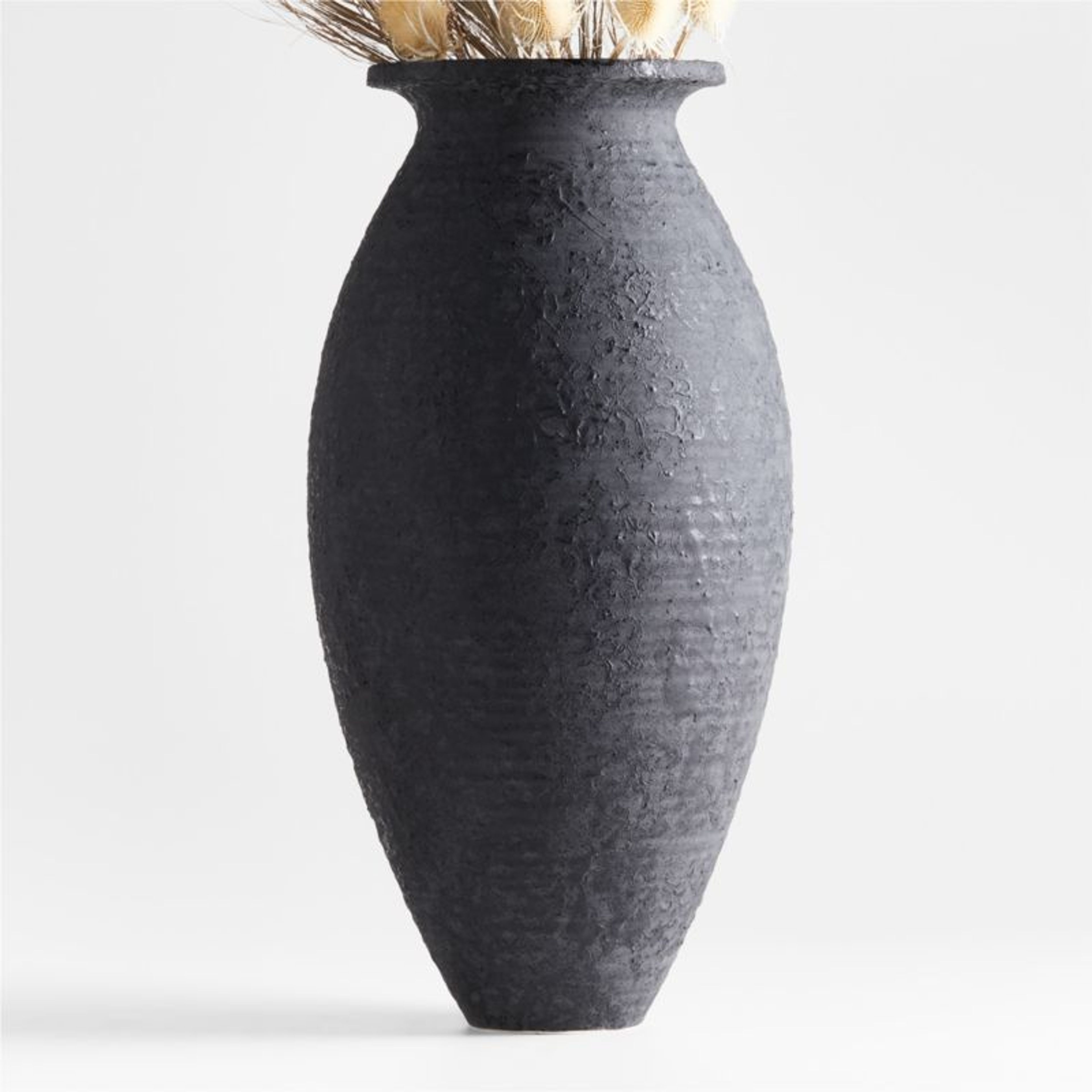 Elegant Kyoto 20-Inch Black Ceramic Vase - Hand-Glazed Modern Amphora