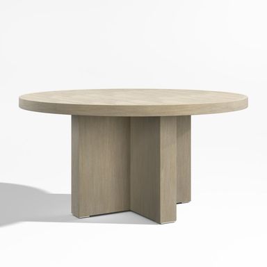 Mallorca 60" Round Wood Outdoor Dining Table + Reviews | Crate & Barrel